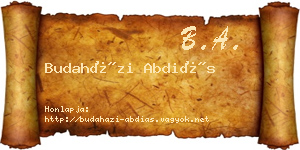 Budaházi Abdiás névjegykártya